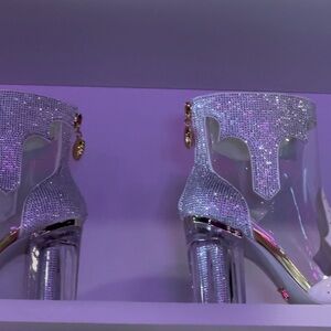 Brand New She Is Cheval rhinestone boots. White and Silver Women's Ankle Boots